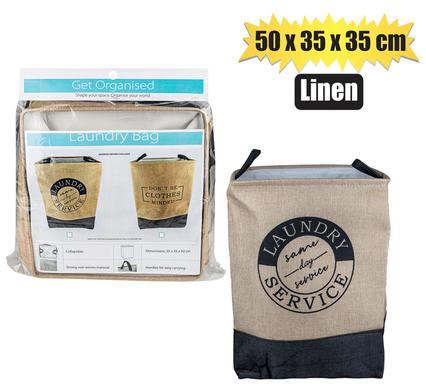 Get Organised Laundry Bag 35X35X50cm Linen