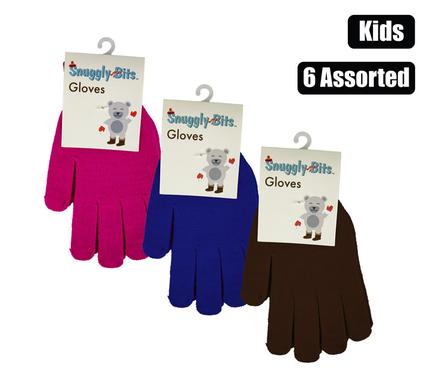 Snuggly Bits Gloves Kids Plain Assorted Colours