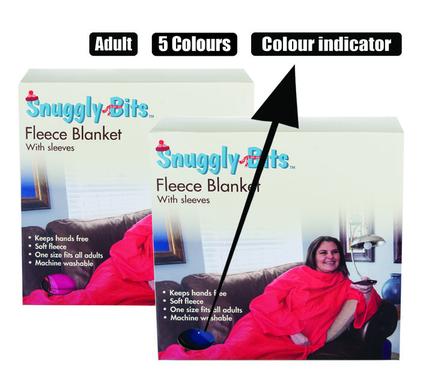 Snuggly Bits Blanket Polar Fleece With Sleeves Adult