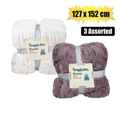Snuggly Bits Blanket Faux Rabbit Sherpa 127X152cm