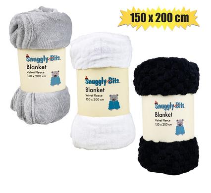Snuggly Bits Blanket Velvet Fleece 150X200cm Assorted