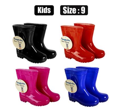 Snuggly Bits Rainboot Kids Plain Colour Size 9