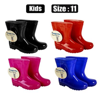 Snuggly Bits Rainboot Kids Plain Colour Size 11
