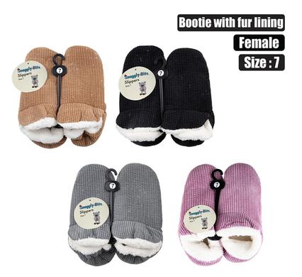 Snuggly Bits Slipper Bootie With Fur Lining Size 7