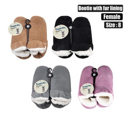 Snuggly Bits Slipper Bootie With Fur Lining Size 8