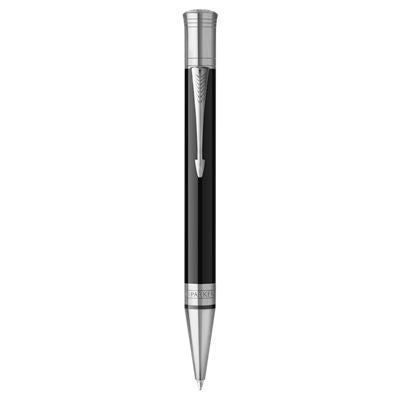 Parker Duofold Ball Pen Medium Nib Black Ink - Lacquer Black Chrome Trim
