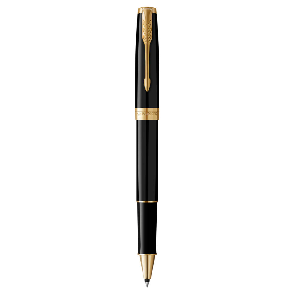 Parker Sonnet Roller Ball Fine NIb Black Ink - Black Gold Trim