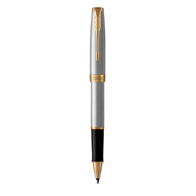 Parker Sonnet Roller Ball Fine NIb Black Ink - Stainless Steel Gold Trim
