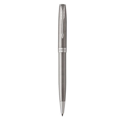 Parker Sonnet Ball Pen Medium NIb Black Ink - Stainless Steel Chrome Trim