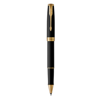 Parker Sonnet Roller Ball Fine NIb Black Ink - Matte Black Gold Trim