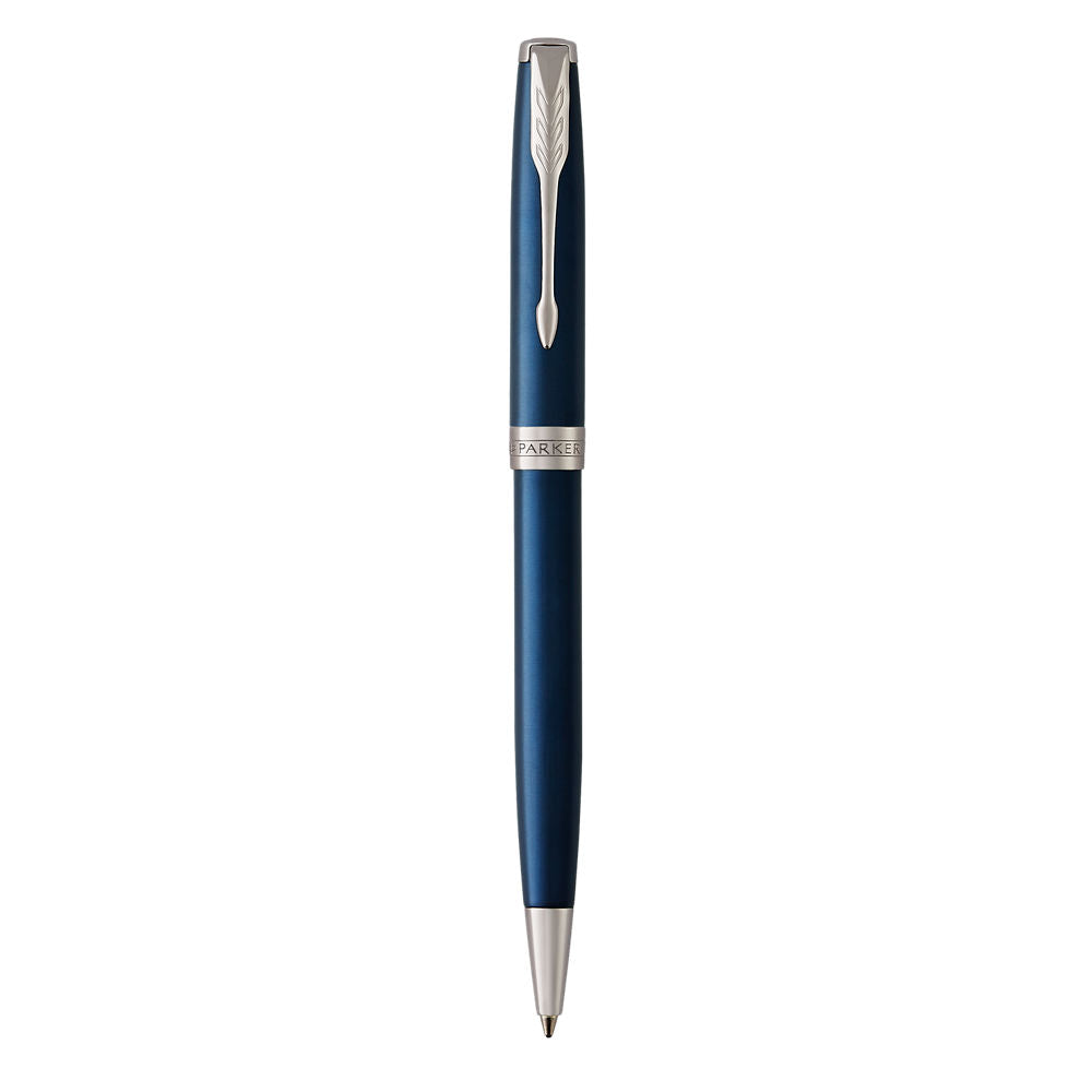 Parker Sonnet Ball Pen Medium NIb Black Ink - Blue Chrome Trim