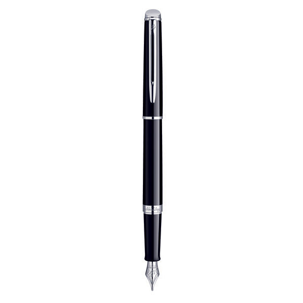 Waterman Hemisphere Fountain Pen Medium Nib Blue Ink - Mars Black Chrome Trim