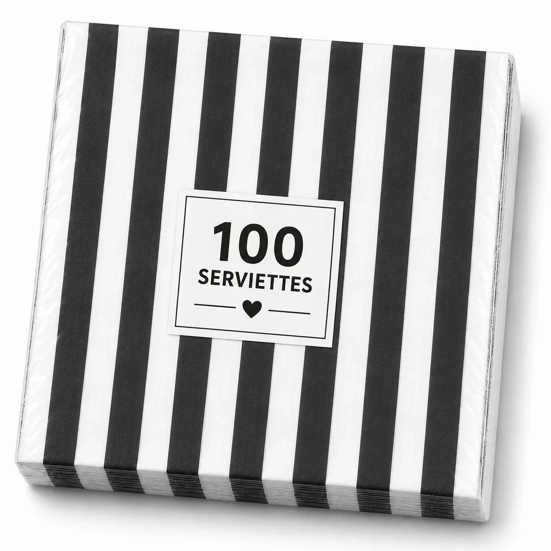 Black Stripe Serviettes