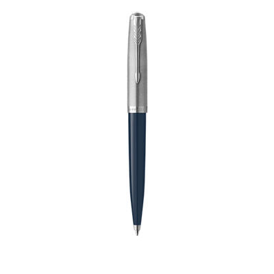Parker 51 Ball Pen Medium Nib Black Ink - Midnight Blue Chrome Trim