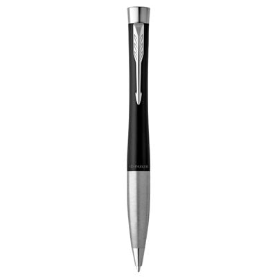 Parker Urban Twist Ball Pen Medium Blue Ink - Muted Black Chrome Trim