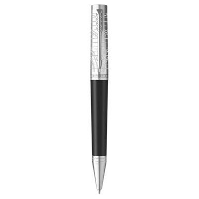 Parker Ingenuity ballpen Medium Nib Black Ink Gift Box-Legancy of Flight Black Chrome Trim