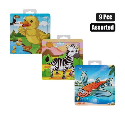 Puzzle Wood Tray Assorted 9 Piece