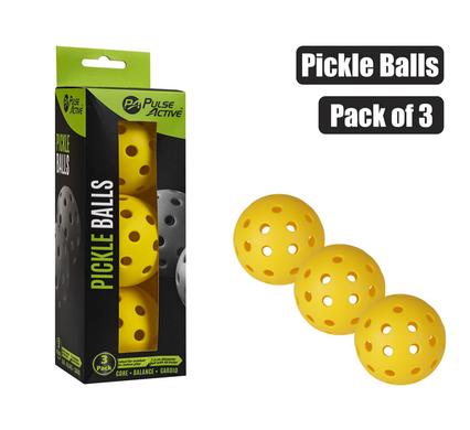 Pulse Active Pickleball 7.2cm Balls Pack Of 3