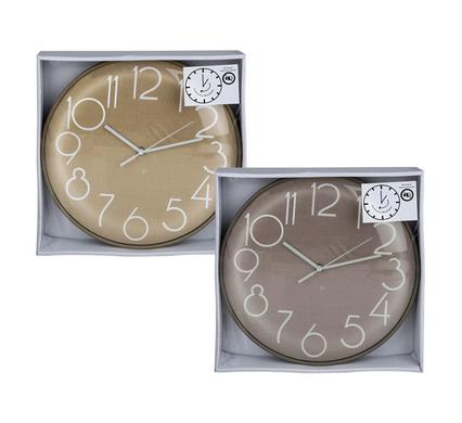Clock Wall Pl Round Curved Glass 30cm