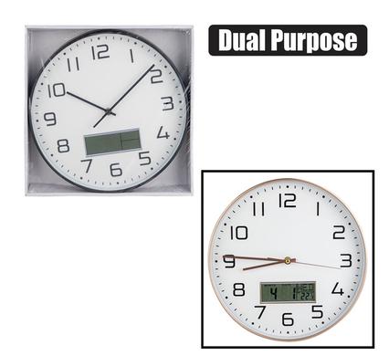 Clock Wall Pl Round Digital Date