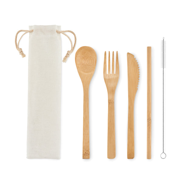 Bamboo Cutlery Set-Kitchen Utensils-corporate gift ideas for employees-branded corporate gifts | corporate gifts south africa | Just Brand