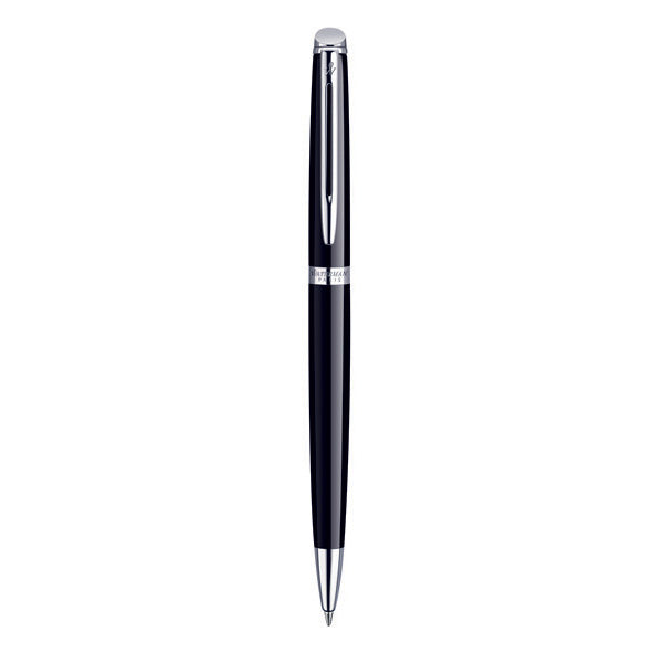 Waterman Hemisphere Ball Pen Medium Nib Blue Ink - Mars Black Chrome Trim