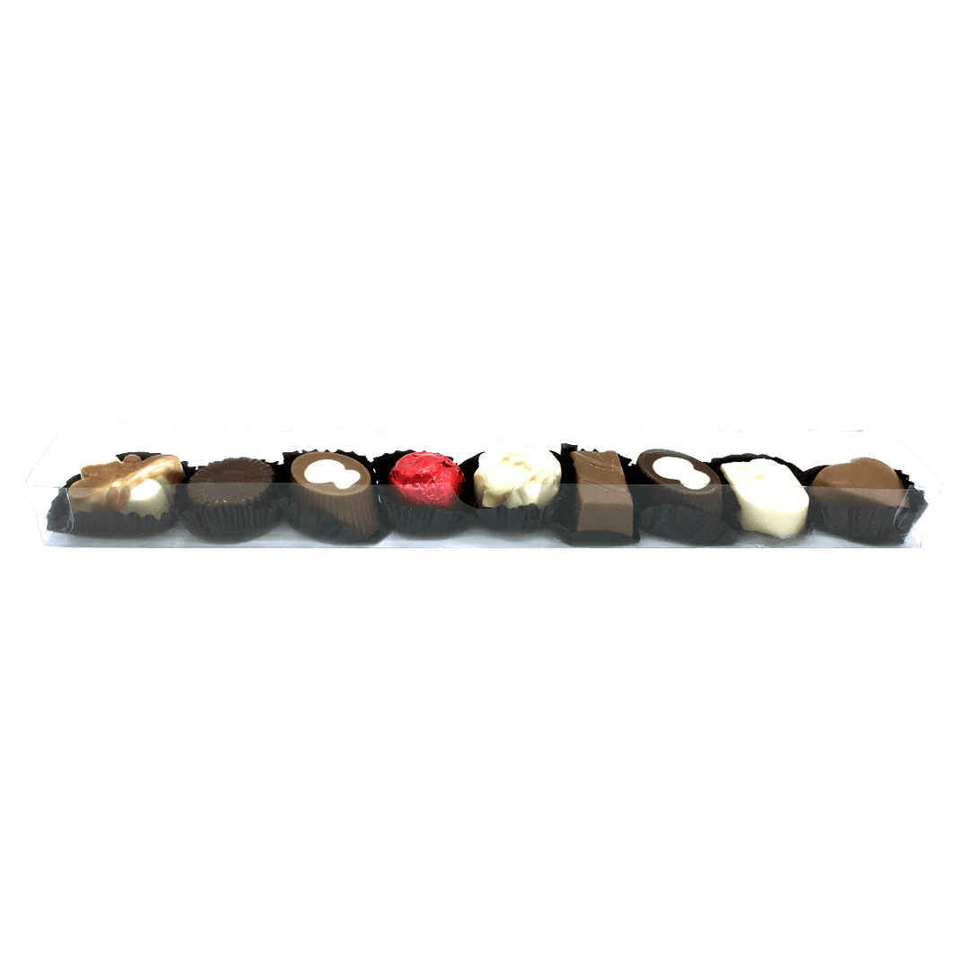 Geldhof 9-Piece Long Assorted Chocolate Box (undecorated)