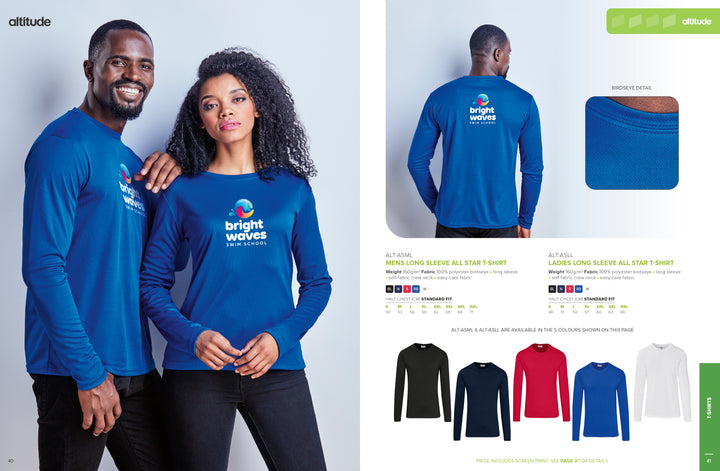 Mens Long Sleeve All Star T-Shirt | Personalised & Custom Branded Corporate Clothing | Just Brand
