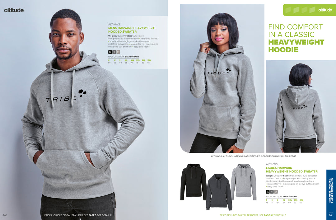 Mens Harvard Heavyweight Hooded Sweater | Corporate Clothing | Just Brand
