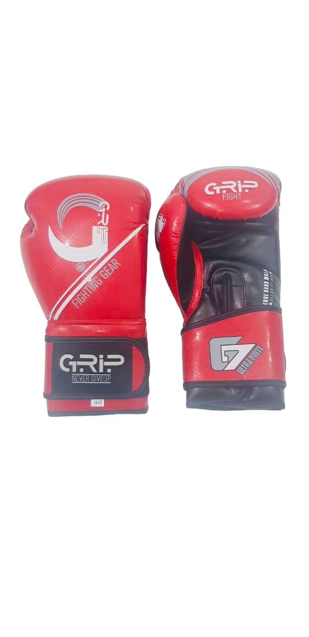 Grip Boxing Gloves | G7 Supreme Synthetic Vinyl | Red