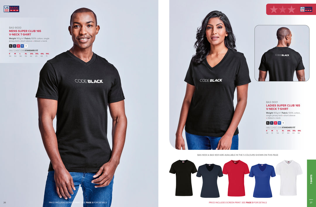 Ladies Super Club 165 V-Neck T-Shirt | Personalised & Custom Branded Corporate Clothing | Just Brand