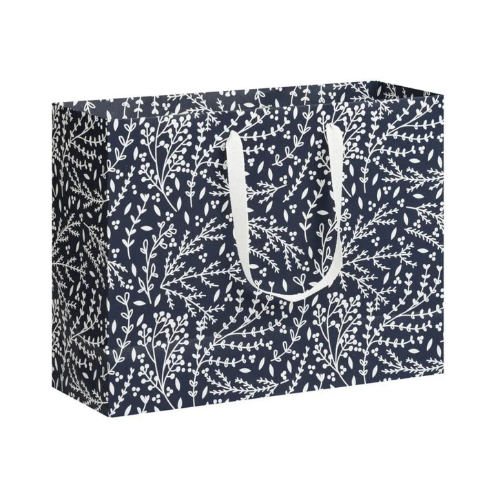 Navy Botanical Carrier Bag
