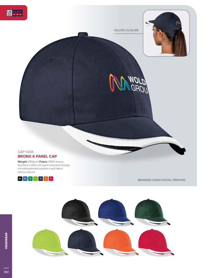 Bronx Cap - 6 Panel-6 Panel Caps-Just Brand