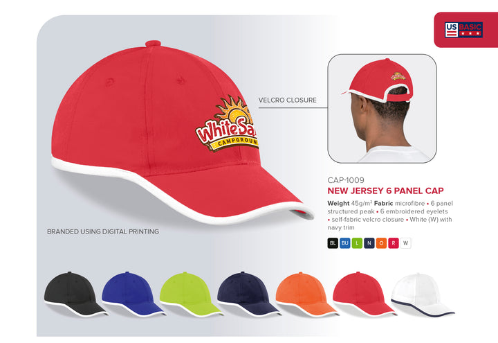 New Jersey Cap - 6 Panel-6 Panel Caps-Just Brand