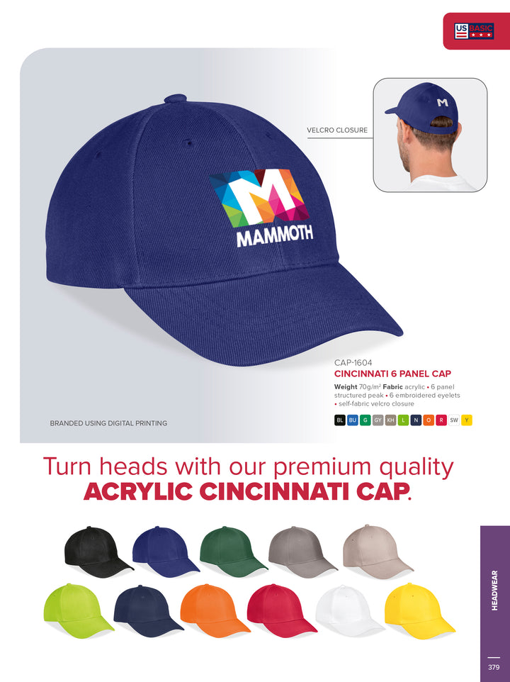 Cincinnati Cap - 6 Panel-6 Panel Caps-Just Brand