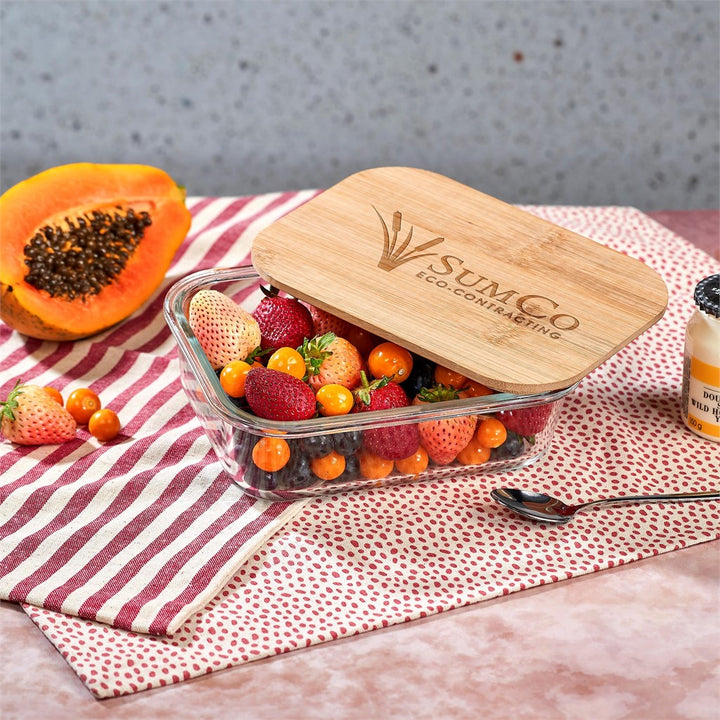 Okiyo Moshi Glass & Bamboo Lunch Box-Kitchen Essentials-corporate gift ideas for employees-branded corporate gifts | corporate gifts south africa | Just Brand