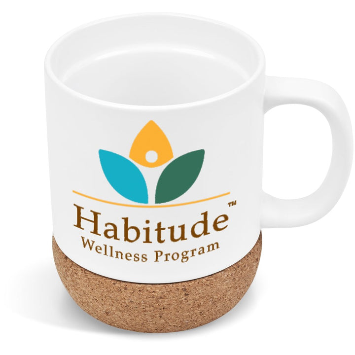 Serendipio Sienna Cork & Ceramic Sublimation Coffee Mug - 340ml | Custom branded | Just Brand 