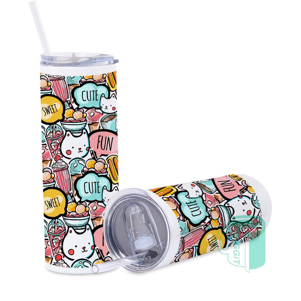 AAA Grade 20oz Skinny Tumbler with Straw - product view 2