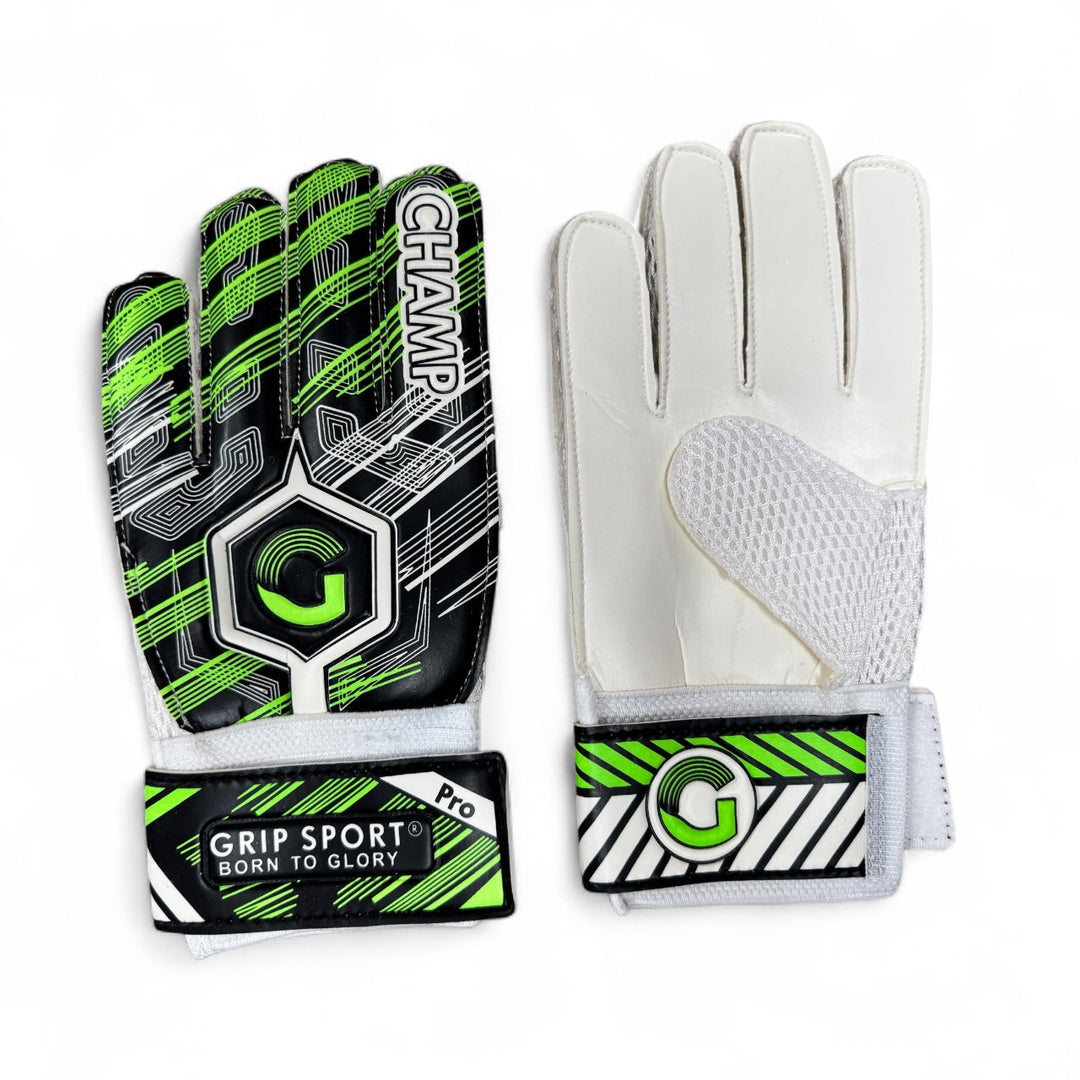 GRIP SPORT Soccer Goal Keeper Gloves - Pro Champ Black/Green