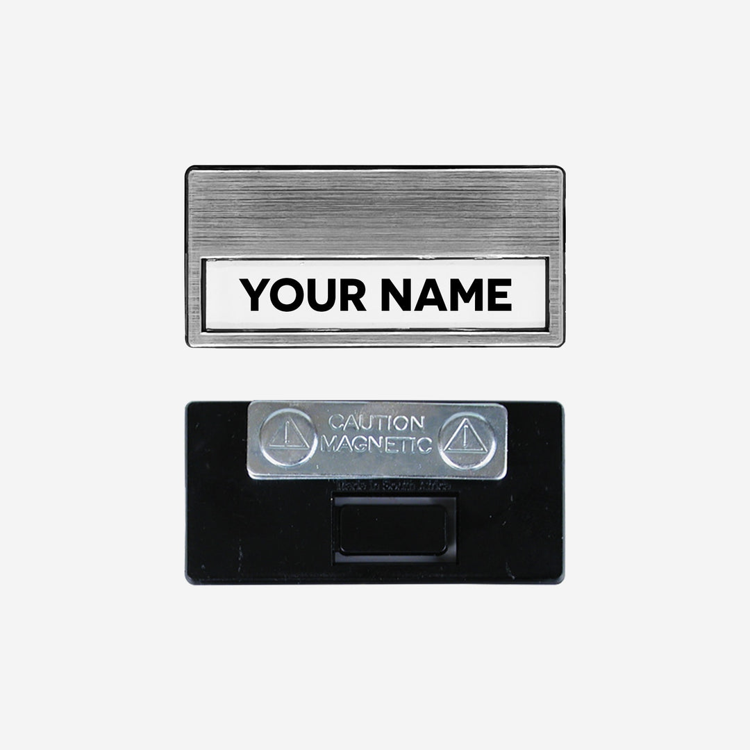 Name Badge : Multifit – Foiled with Metal Magnet Bar Fitting – Lumoss