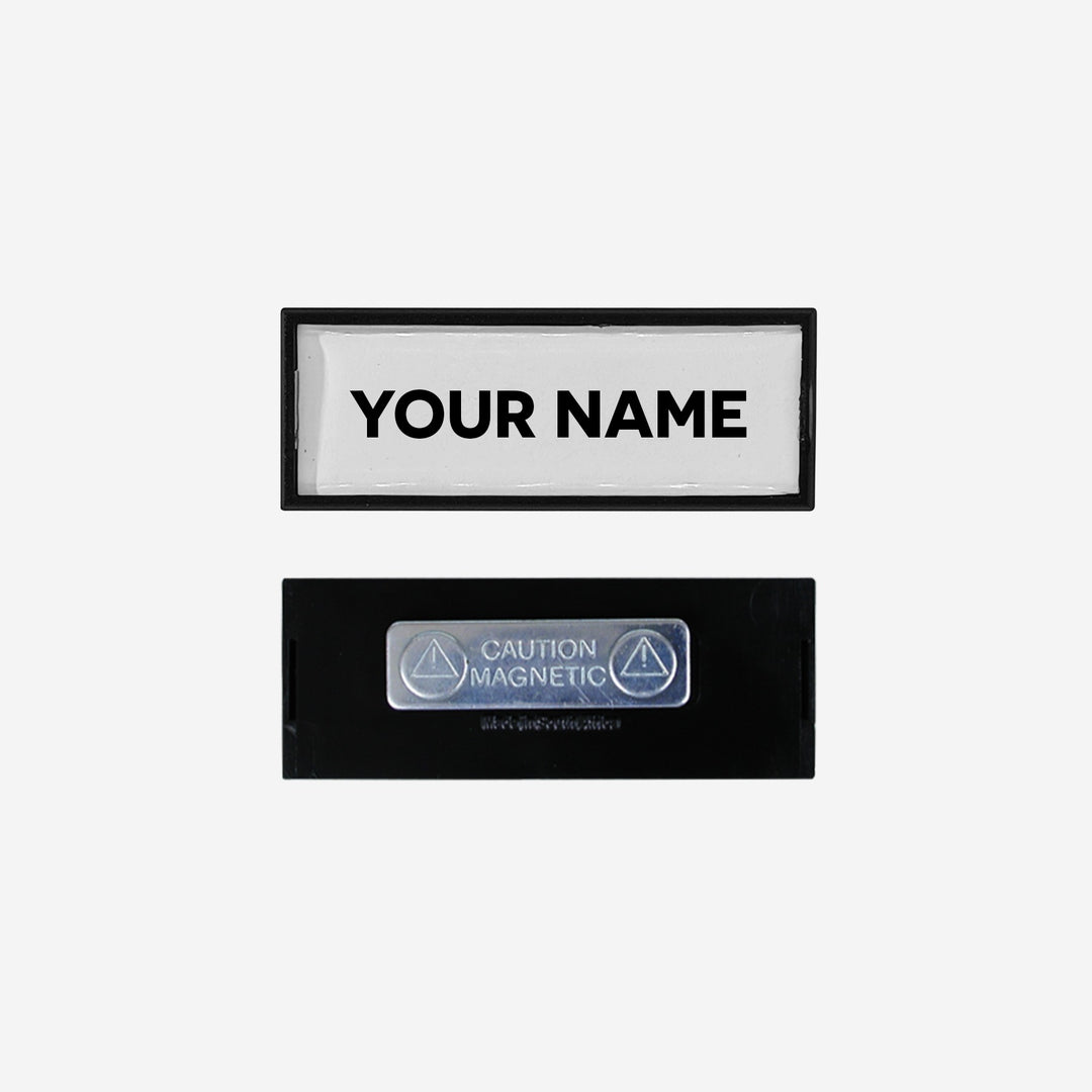 Name Badge: Snap Fit Small With Metal Magnet Bar Fitting – Lumoss