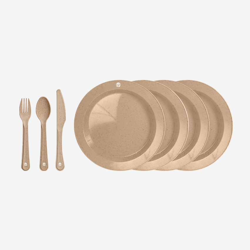 Deep Dish Plate with Lumo Knife, Fork and Spoon Picnic Set – Lumoss