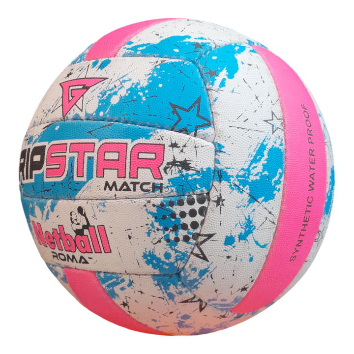 Grip Star Netball Match Hand Stitched Ball | Roma | Blue