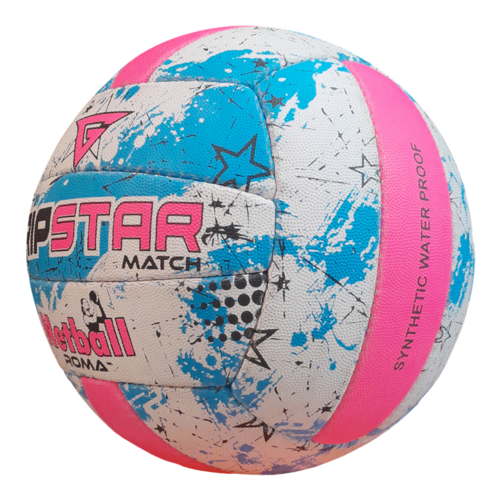 Grip Star Netball Match Hand Stitched Ball | Roma | Blue
