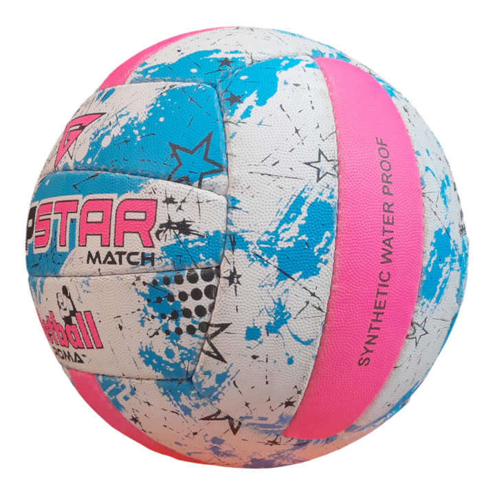 Grip Star Netball Match Hand Stitched Ball | Roma | Blue