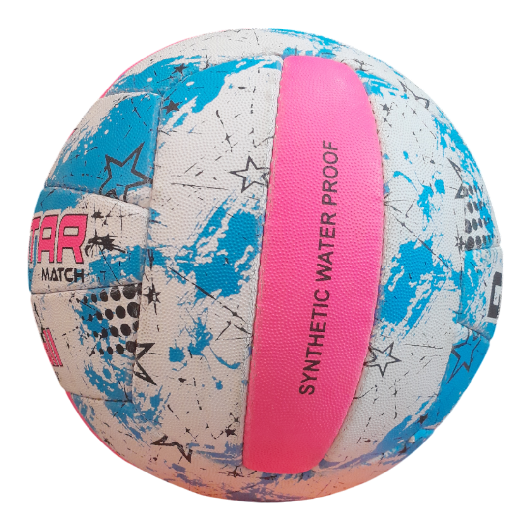 Grip Star Netball Match Hand Stitched Ball | Roma | Blue