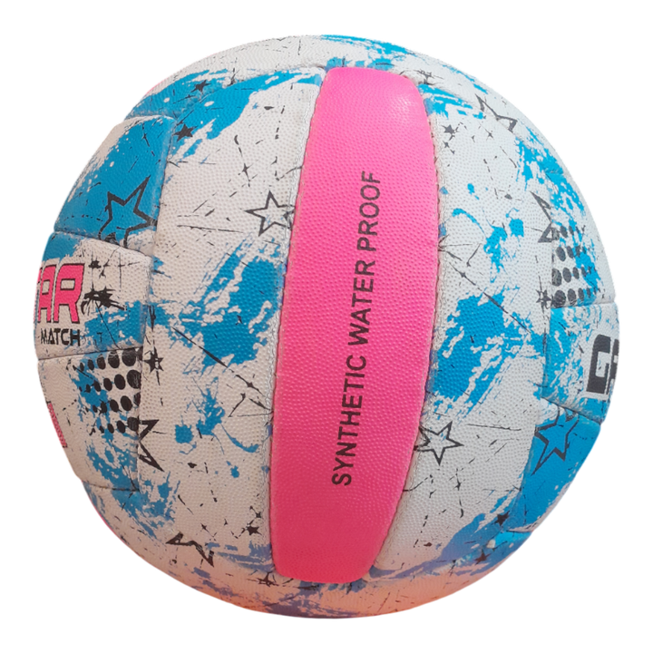 Grip Star Netball Match Hand Stitched Ball | Roma | Blue