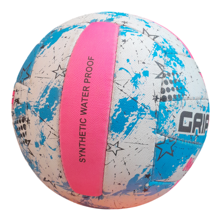 Grip Star Netball Match Hand Stitched Ball | Roma | Blue