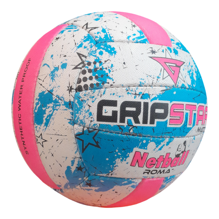 Grip Star Netball Match Hand Stitched Ball | Roma | Blue