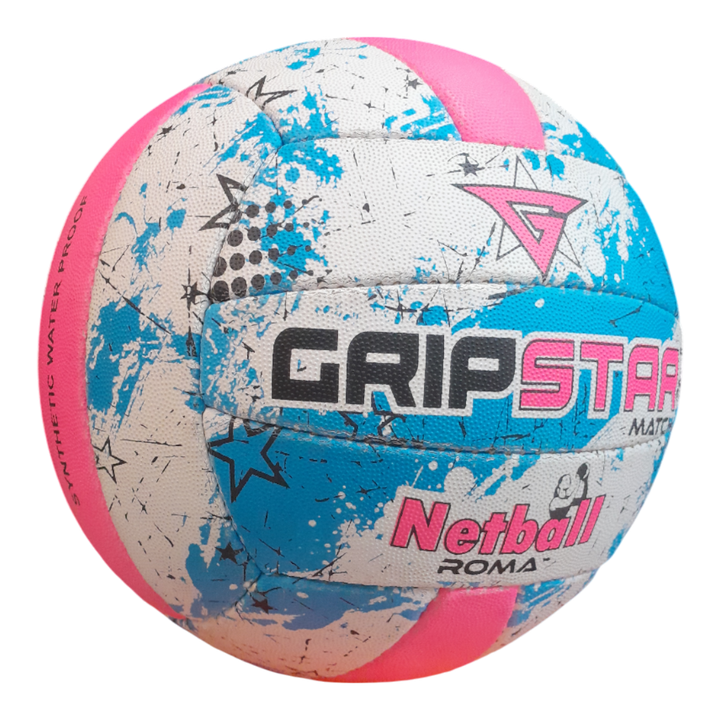 Grip Star Netball Match Hand Stitched Ball | Roma | Blue